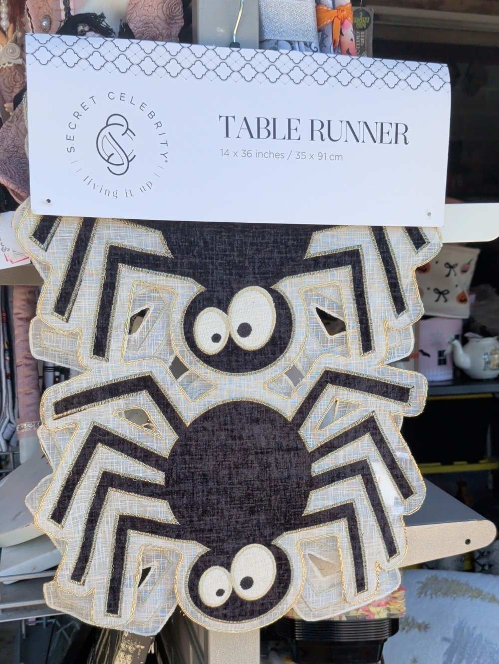Black & Cream Spider Table Runner